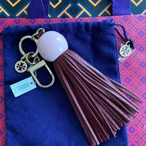 NWT! Tory Burch resin beaded tasseled key fob!